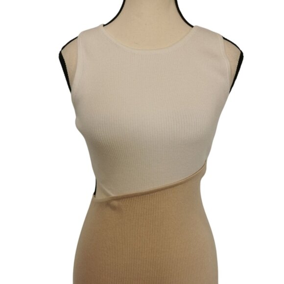 Lulus Fabulous Favourite Ribbed Cutout Sleeveless Midi Sweater Dress - Sz S - Picture 3 of 10